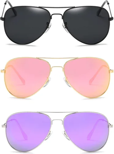 Vista 2 de ENSARJOE 3 gafas de sol polarizadas UV400 Classic Aviator para hombres y mujeres
