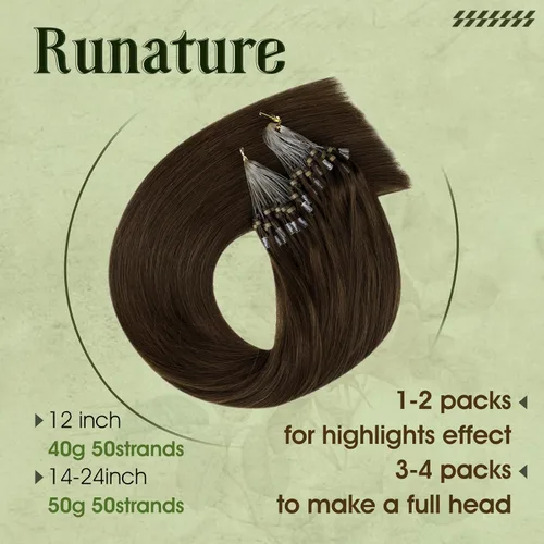 Vista 11 de RUNATURE Extensiones de cabello humano con punta en U, color marrón ceniza a rubio platino