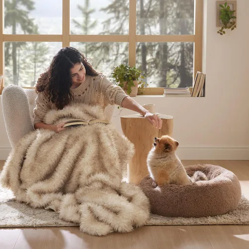 Vista 4 de Bedsure Cama calmante para perros y cama lavable para mascotas para perros pequeños
