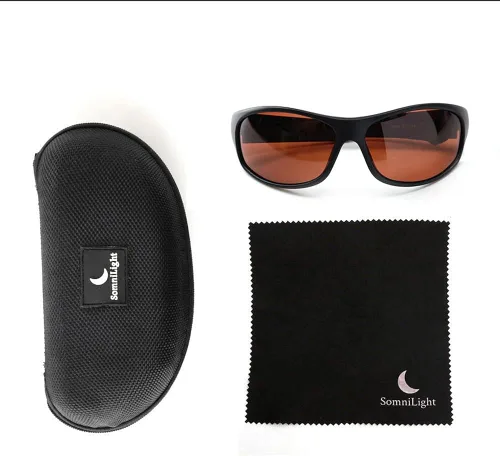 Vista 2 de SomniLight FL-41 Gafas de sol de sensibilidad a la luz para la prevención de la migraña (exterior), Negro