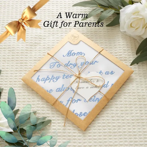 Vista 2 de W&F GIFT Regalo de boda Impresión de seda Mamá Papá Nuevos padres Otros pañuelos