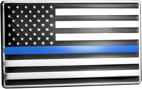Vista 5 de 5" x 3" Black American Flag Emblem for Cars Negro