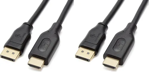 Vista 11 de Amazon Basics Cable DisplayPort a HDMI, unidireccional, chapado en oro, video y audio, 3 pies, negro