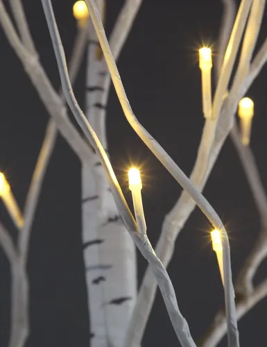 Vista 6 de Abedul con luces LED Lightshare™ + 10L luces LED Icicle Twinkling (blanco/azul), luces decorativas para el hogar, fiestas, festivales, Navidad