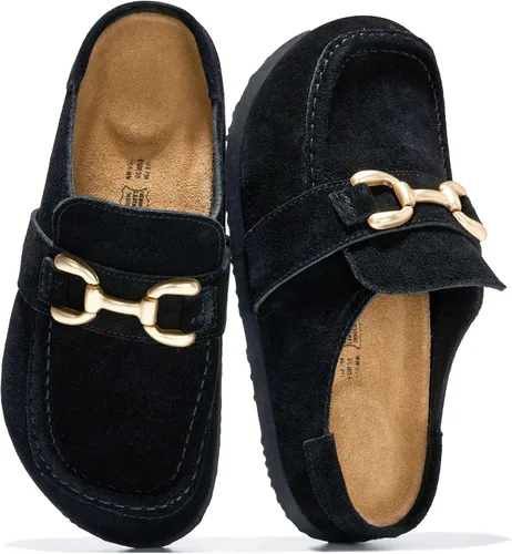 Vista 13 de Project Cloud Zuecos tipo mocasín de cuero 100% genuino para mujer Negro - Carline