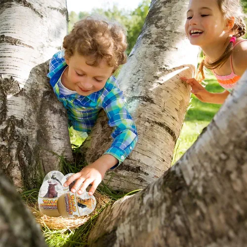 Vista 6 de UMEELR 4 huevos jumbo prellenados con autos de animales salvajes, huevos sorpresa y recuerdos de fiesta de Pascua para niños pequeños
