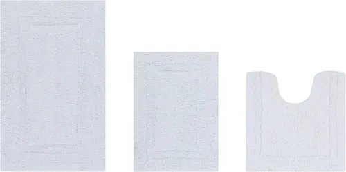 Vista 326 de Better Trends - Juego de 2 alfombras de baño 100% algodón, extra suaves, con borlas, de 17" x 24", alfombra de baño superabsorbente y reversible