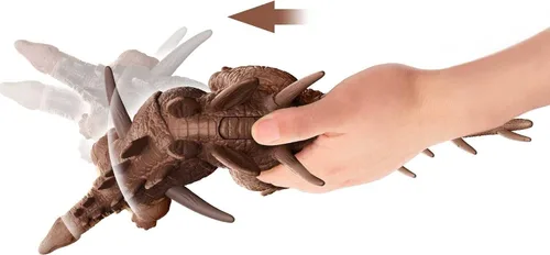 Vista 3 de Figura de acción de dinosaurio de Jurassic World Camp Cretácicos Roar Attack Kentrosaurus, juguete con función de golpe y sonidos