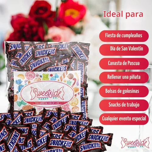 Vista 7 de SnickerCandy Bars - Bolsa de SnickersBarras de caramelo de Pascua de tamaño divertido, barras SnickersBars envueltas individualmente, dulces a