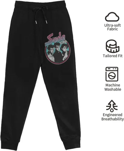 Vista 5 de Soda Stereo Long Pants Mens Casual Workout Sweatpants Drawstring Waist Trousers