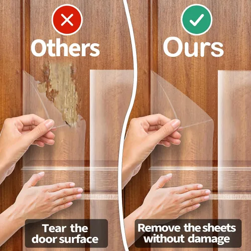 Vista 3 de KEBE Protector de arañazos para puerta, protege la pared de tus muebles con una cubierta transparente de alta calidad resistente para arañazos