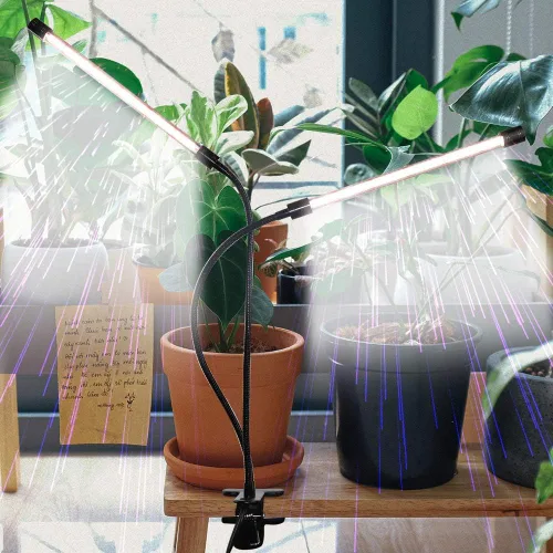 Vista 6 de GHodec Luz de Crecimiento, Espectro Completo Blanco 84 LED Clip Luces para Plantas de Interior en Crecimiento, Temporizador de 4/8/12H y 5 Niveles