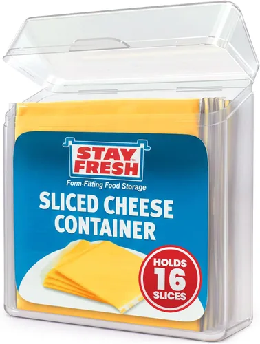 Vista 8 de Stay Fresh Contenedor de queso para nevera, recipiente de plástico transparente para queso, apto para lavavajillas, sin BPA, almacenamiento de queso