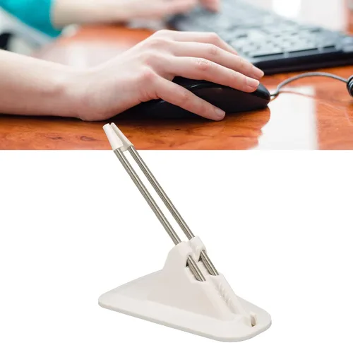 Vista 4 de Mouse Bungee, universal y elegante, simple, a prueba de óxido, soporte de cable de mouse portátil, color negro para deportes electrónicos (blanco)