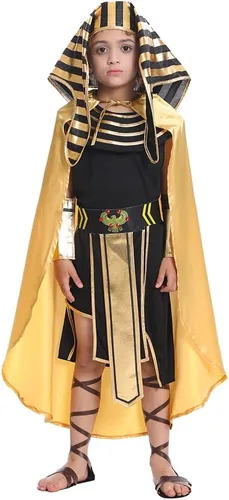 Vista 4 de DSplay Boys Egyptian Pharaoh Costume Cosplay Kids Halloween