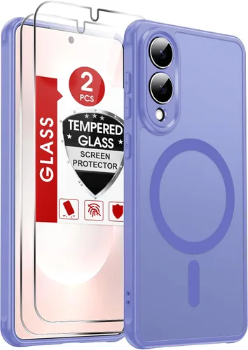 Vista 327 de LeYi Funda para teléfono Samsung-S23: protector de pantalla e imán MagSafe Púrpura