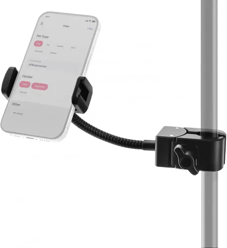 Vista 9 de Soporte para micrófono, brazo flexible de cuello de cisne de 360° para micrófonos de música, trípodes, clip de teléfono celular para todos
