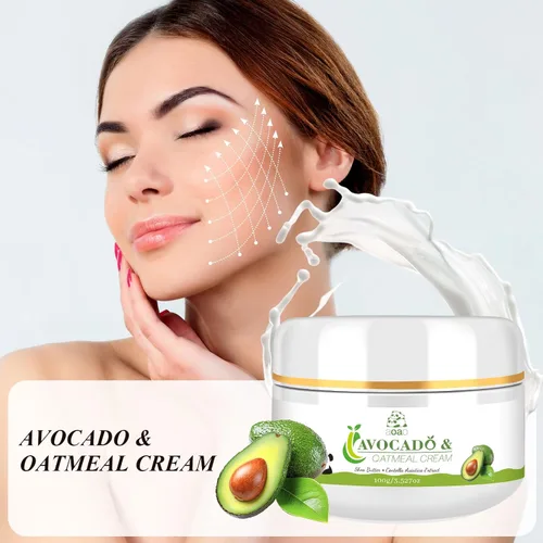 Vista 4 de AOAO Crema hidratante diaria de aguacate para niños, hidrata suavemente la piel seca y sensible para la cara y el cuerpo de bebés y niños, avena