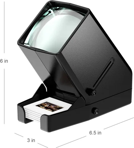 Vista 6 de DIGITNOW! Visor de diapositivas y película de 35mm, magnificación de 3X LED iluminado con visualización, USB alimentado/operación con batería