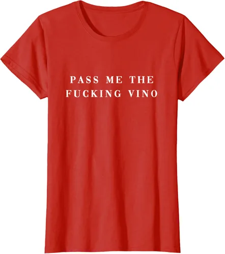 Vista 45 de Pásame el maldito Vino. Camiseta divertida con texto en inglés «Wine nice lettering AM PM Fun»