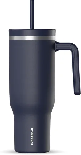 Vista 42 de Hydrapeak Voyager Vaso de 40 oz con Asa y Tapa con Pajita Botella de Agua Reutilizable de Acero Inoxidable Taza de Viaje Compatible con Portavasos
