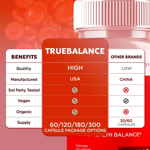 Vista 3 de Truebalance Advanced Formula - Cápsulas de vitaminas Truebalance Advanced Formula para soporte de glucógeno, cápsulas de suplemento de gluco True