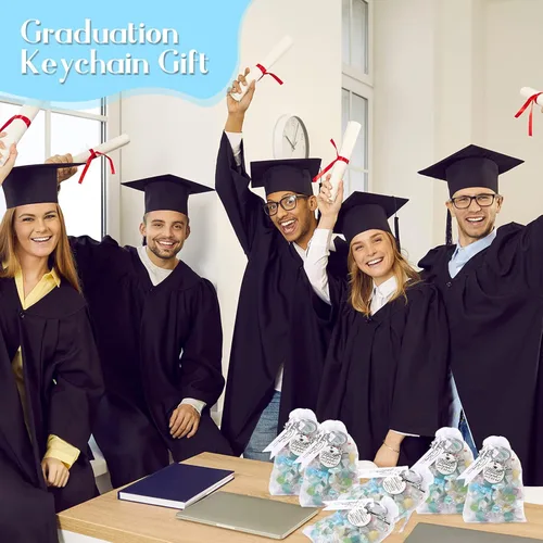 Vista 7 de Batiyeer 48 piezas de regalos de graduación para mujeres, hombres, clase de 2023, estudiantes, llavero de regalo con tarjeta de regalo, bolsa