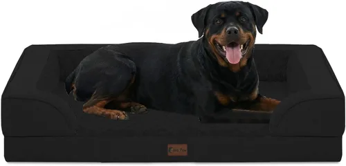 Vista 139 de Camas ortopédicas para perros grandes, cama de espuma viscoelástica impermeable para mascotas grandes con lados 89x56 cm, sofá para perros grandes