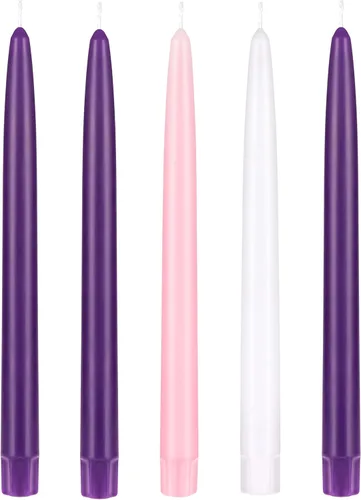 Vista 17 de Mega Candles Juego de 4 velas de adviento de Navidad sin perfume, velas autoajustables con núcleo de color sumergido a mano de 10 pulgadas x 7/8