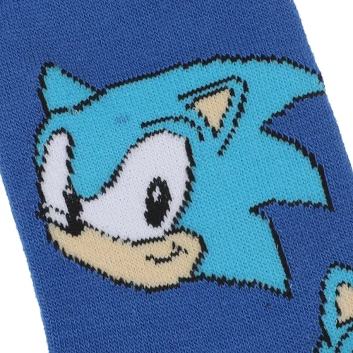 Vista 5 de Bioworld Sonic The Hedgehog Sonic Face con orejas 3D, 2 pares de calcetines juveniles, Multi colorido