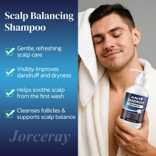 Vista 6 de Champú anticaspa para hombres con 3% de ácido salicílico – Limpieza profunda y calmante Refresco del cuero cabelludo para cuero cabelludo graso
