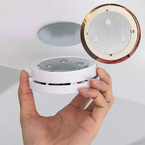 Vista 7 de Almohadillas adhesivas magnéticas para detector de humo 3 piezas Montura de fijación magnética para alarma de humo sin perforación Soporte magnético