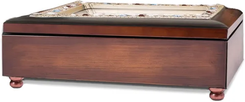 Vista 4 de Cottage Garden Grandmas are Angels Jeweled Woodgrain Pequeña caja de música reproduce afinación viento bajo mis alas