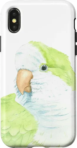 Vista 5 de iPhone 12 Pro Max monje perico quaker acuarela loro retrato caso