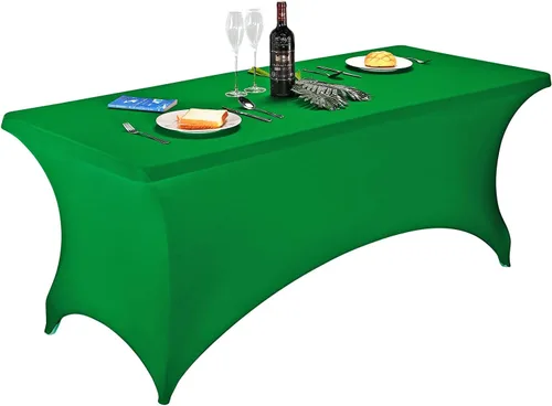 Vista 78 de LZY Cubierta de Mesa Elástica Ajustable de Spandex para Mesa Plegable de 6 pies, 4 pies o 8 pies, Mantel de Cóctel Rectangular, Perfecto para Champn