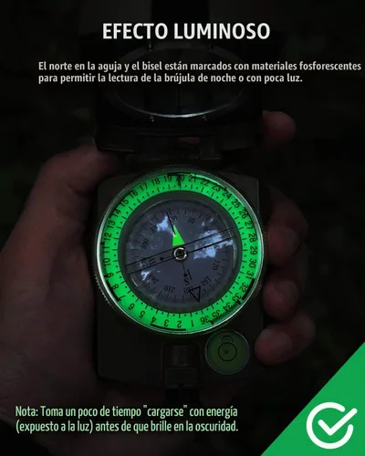 Vista 7 de Eyeskey Brújula Militar de Supervivencia Táctica Multifuncional con Cordón y Bolsa Impermeable y Resistente a los Impactos Brújula de EK1001