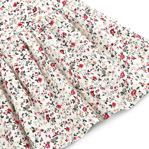Vista 7 de Ropa de bebé para niñas, 3 piezas, tops florales, vestidos, pantalones cortos, diadema