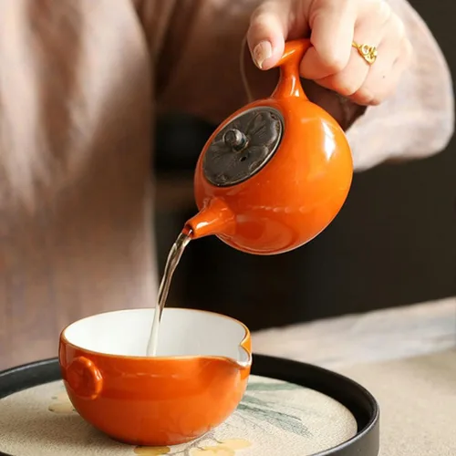 Vista 9 de Tetera de cerámica elegante hervidor de té para el hogar, cocina elegante, accesorio de té, accesorios para el hogar, suministro de té, tetera