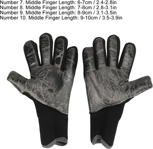 Vista 9 de 2pcs Soccer Goalie Gloves, Football Goalkeeper Gloves with Anti Slip Latex Palm and Extra Finger Protection, Breathable Mesh for Competitive Play