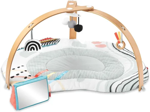 Vista 6 de Skip Hop Alfombrilla para el tiempo de barriga, 3 en 1, para actividades para bebés, edad 0-2 años, sueños celestiales, gris