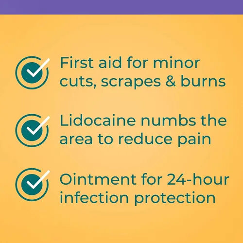 Vista 3 de Neosporin + Lidocaine First Aid Antibiotic Ointment, máxima fuerza y alivio del dolor tópico de acción rápida, protección contra infecciones de 24