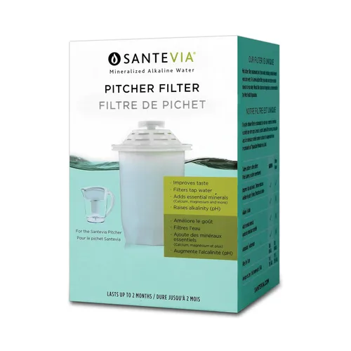 Vista 7 de Santevia Filtros de repuesto para jarra de filtro de agua, paquete de 3, compatibles solo con jarras Santevia clásicas, alcalinos, añade minerales