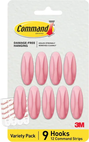 Vista 10 de Command Ganchos medianos de diseño, negro, 9 ganchos, 12 tiras