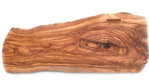 Vista 13 de Tabla de charcutería de madera de olivo rústica hecha a mano de 16" con borde de corteza por Orchard Hardwoods - Bandeja para cortar, picar, servir.