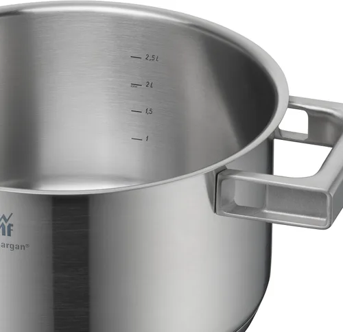 Vista 5 de WMF Ultimate Cool - Juego de cacerolas de inducción de 5 piezas con tapa de acero inoxidable, acero inoxidable mate cromargan, juego de ollas