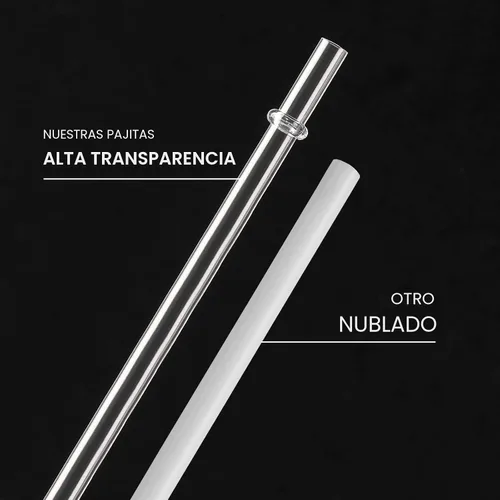 Vista 2 de Paquete de 24 popotes de plástico reutilizables altamente transparentes con 4 cepillos de limpieza, popotes de 10.5 pulgadas de largo, popote