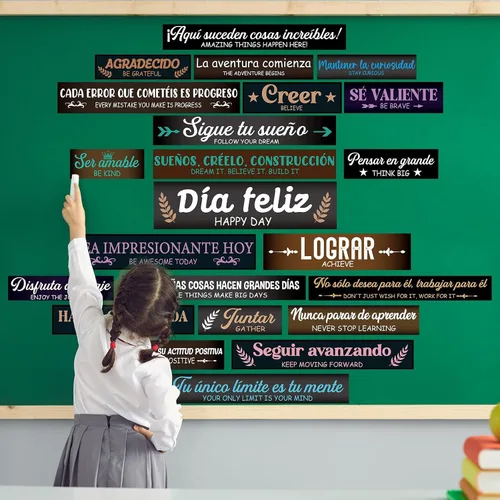 Vista 4 de gisgfim 23 pancartas inspiradoras para tablón de anuncios, carteles motivacionales para aula, cita laminada, afirmación positiva, carteles