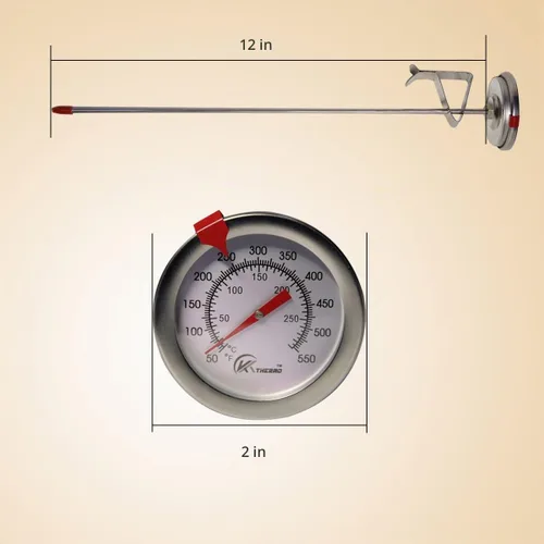 Vista 6 de KT THERMO Termómetro de caramelo/freír profundo con lectura instantánea, termómetro analógico, termómetro de carne con pincho de acero inoxidable