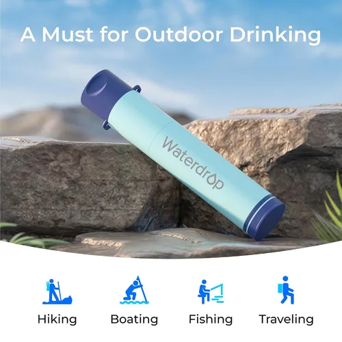 Vista 8 de Waterdrop Pajita de Filtro de Agua por Gravedad, Sistema de Filtración de Agua para Acampar, Purificador de Agua de Supervivencia para Viajes