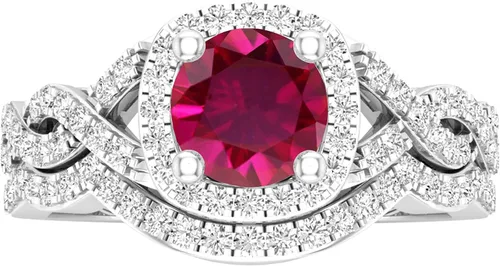 Vista 16 de Dazzlingrock Collection Juego de anillos de boda redondos de 0.228 in creados en laboratorio y diamantes blancos naturales para mujer